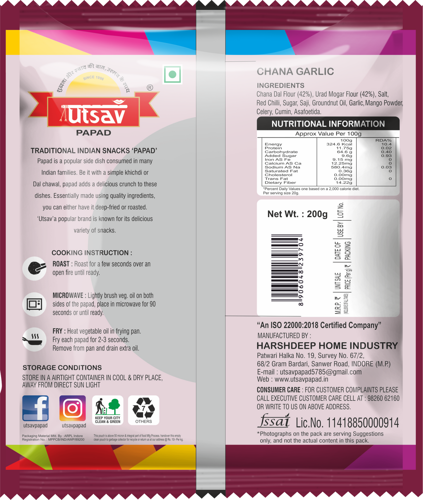 UTSAV CHANA GARLIC ( MACHINE MADE )